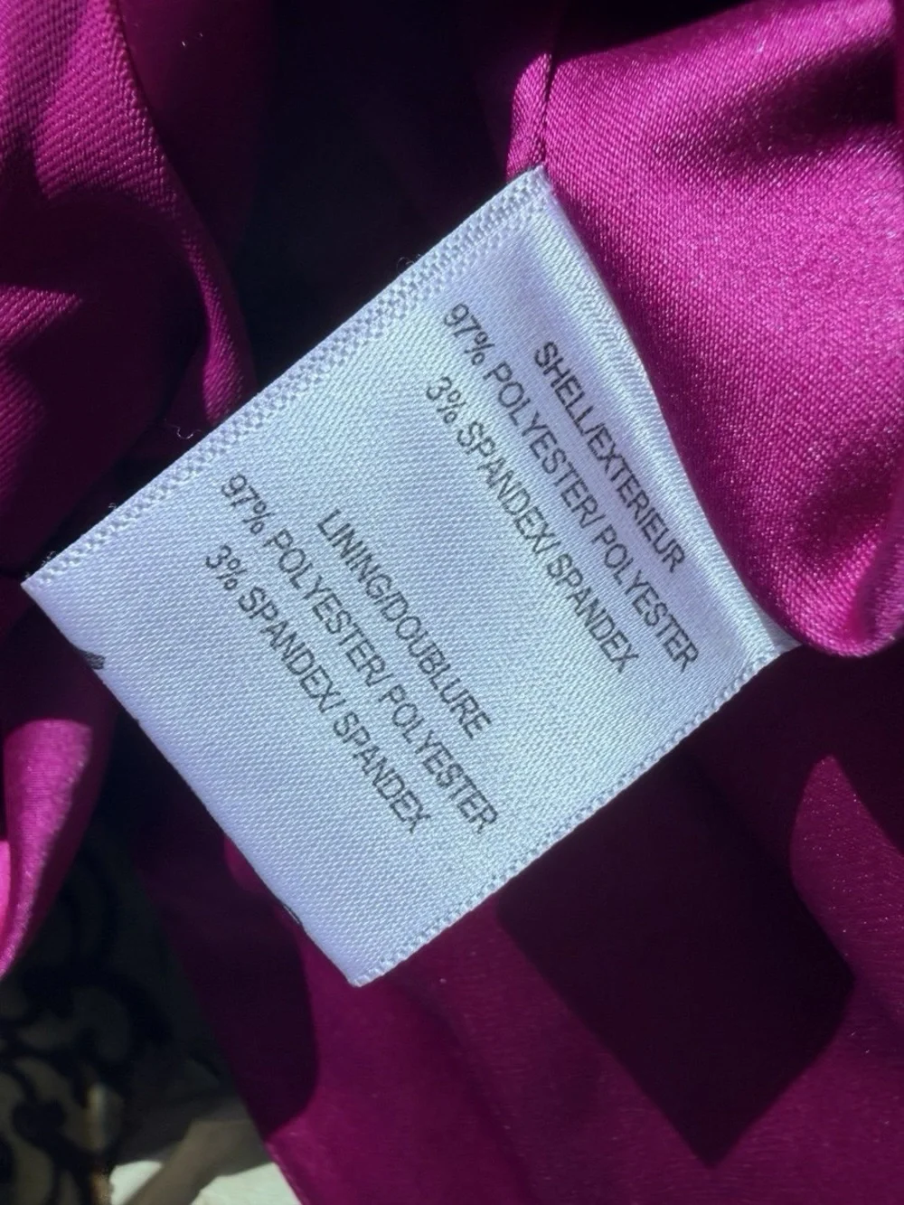 Badgley Mischka Fuchsia High-Low Tulip Midi Skirt